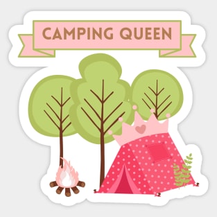 Camping Queen - white background Sticker